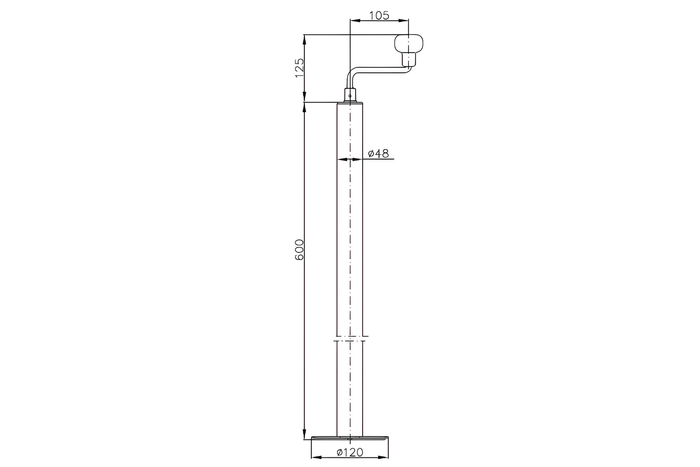 Stütze mit Kurbel WINTERHOFF ST48-120 für Anhänger 600–820 mm