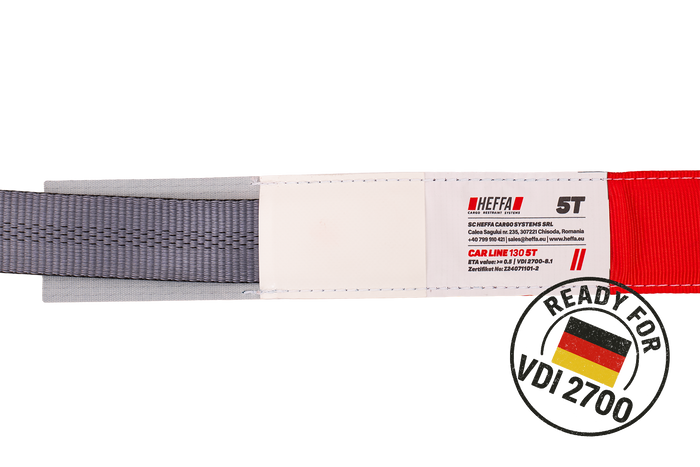 HEFFA CARLINE 130 Abschleppwagen Transportgurt Radsicherungsgurt 2,8m/50mm/5t VDI 2700